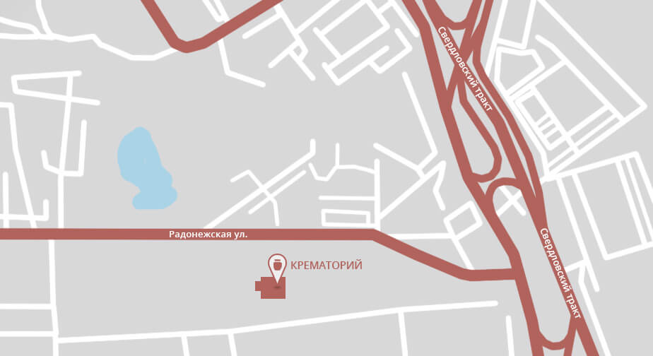 Схема проезда к крематорию Челябинска 